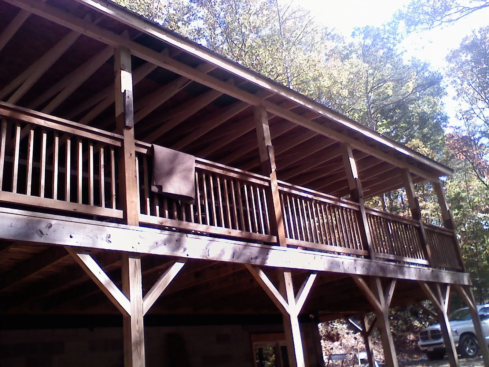Timber framing under a new elevated porch and deck — Roof Leak Repair in Cottontown by Roofing Brothers